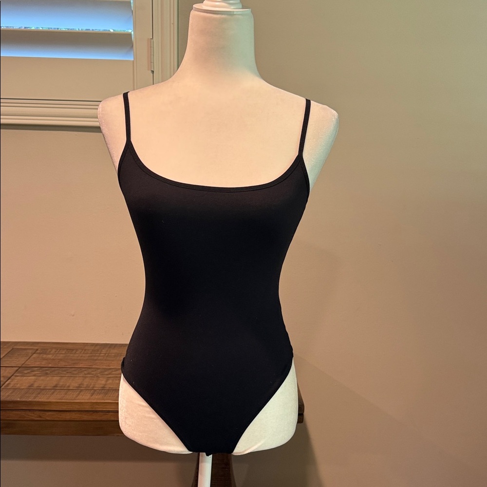Black Spaghetti Strap Bodysuit